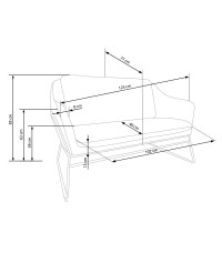 SOFT 2 XL fotel wypoczynkowy podwójny czarny stelaż, jasny popiel (1p1szt)