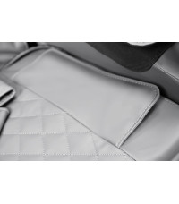 SOLARIA  fotel wypoczynkowy z funkcją masażu i podgrzewania, kremowy / popielaty (1p1szt)