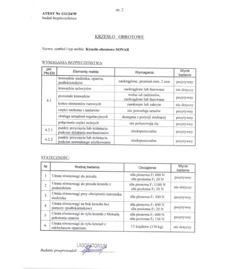 SONAR fotel gabinetowy czarny