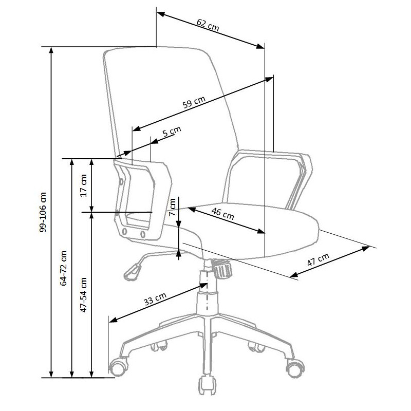 SPIN 2 fotel pracowniczny jasny popiel / biały (1p1szt)