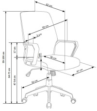 SPIN 2 fotel pracowniczny jasny popiel / biały (1p1szt)