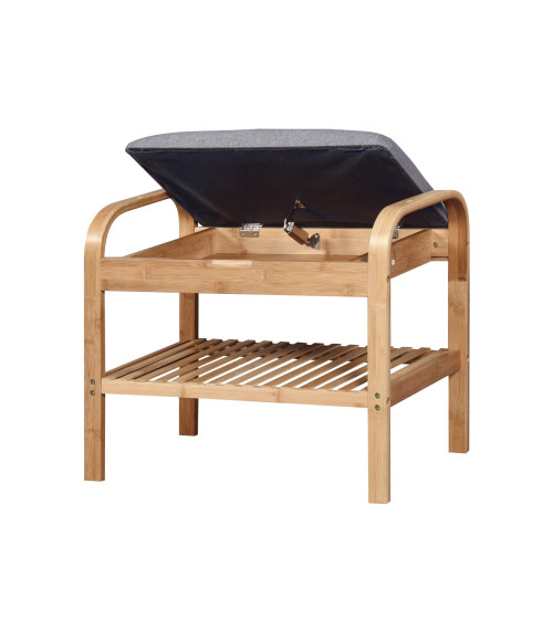 ST12 ławka / stojak na buty bambus - popielaty (1p1szt)