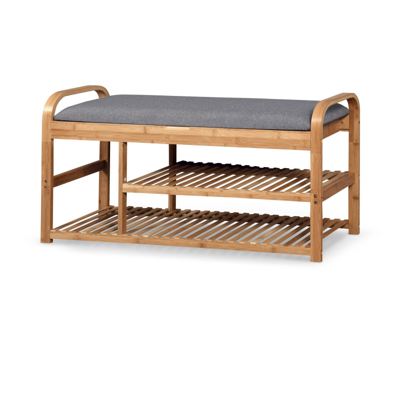 ST13 ławka / stojak na buty bambus - popielaty (1p1szt)