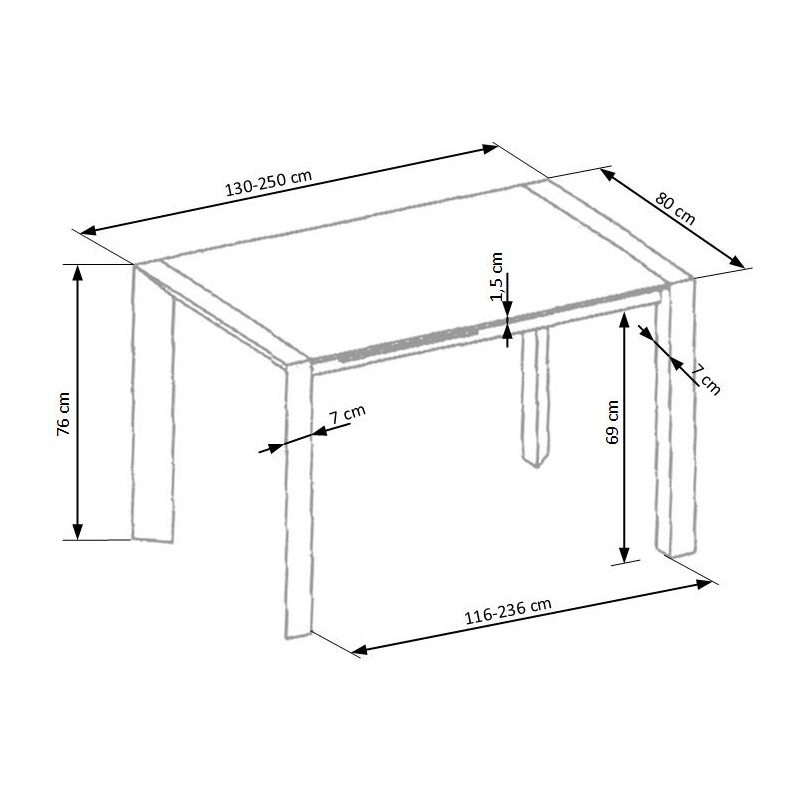STANFORD XL stół rozkładany biały (2p1szt)