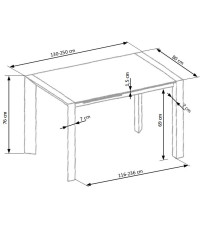STANFORD XL stół rozkładany biały (2p1szt)