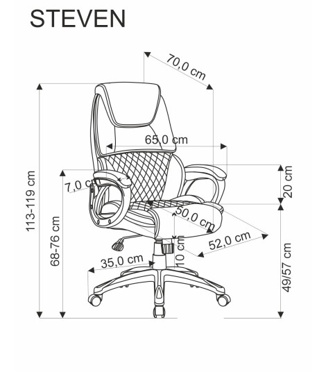 STEVEN fotel gabinetowy czarny / popielaty (1p1szt)
