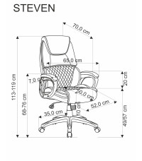 STEVEN fotel gabinetowy czarny / popielaty (1p1szt)