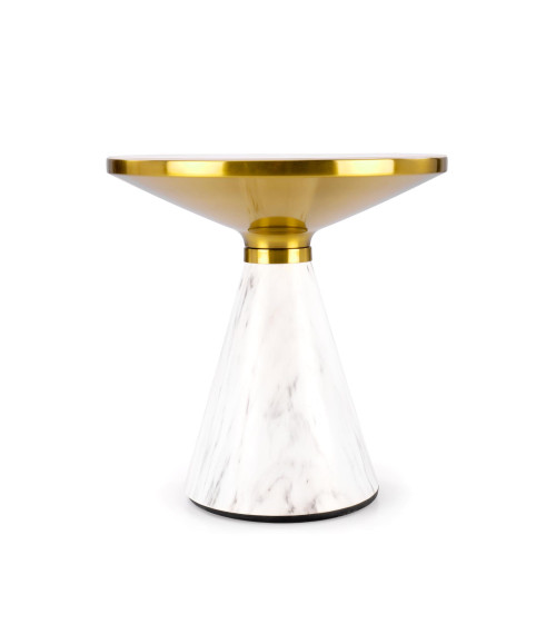 TALBI  ława biały marmur / biały / złoty (1p1szt)