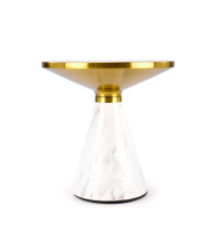 TALBI  ława biały marmur / biały / złoty (1p1szt)