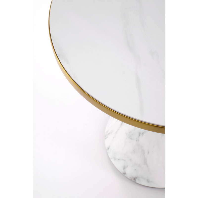 TALBI  ława biały marmur / biały / złoty (1p1szt)