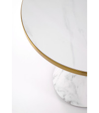 TALBI  ława biały marmur / biały / złoty (1p1szt)