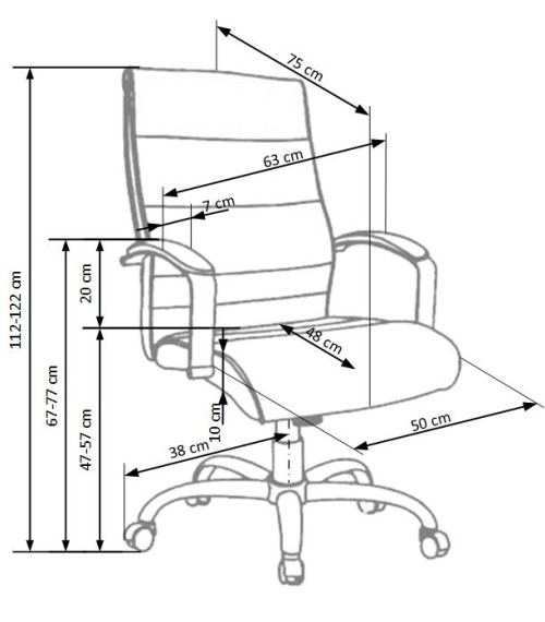 TEKSAS fotel gabinetowy czarny - skóra