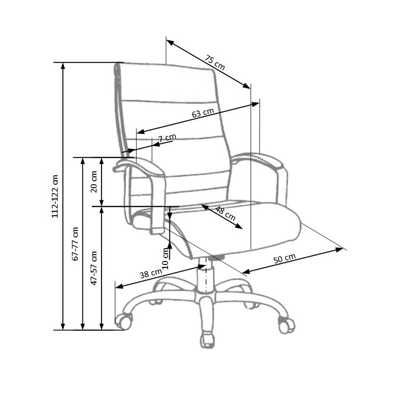 TEKSAS fotel gabinetowy czarny - skóra