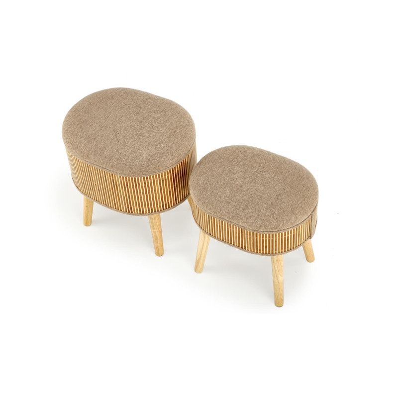 TICO zestaw 2 puf z funkcją pojemnika, beżowy (1p1szt)