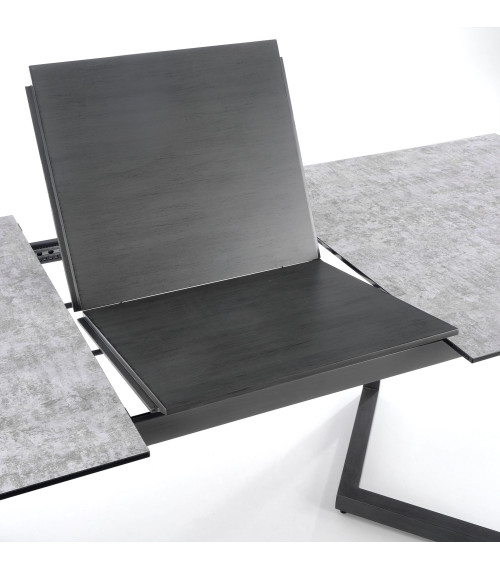 TIZIANO stół rozkładany, blat - jasny popiel / ciemny popiel, nogi - ciemny popiel (2p1szt)