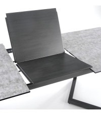 TIZIANO stół rozkładany, blat - jasny popiel / ciemny popiel, nogi - ciemny popiel (2p1szt)