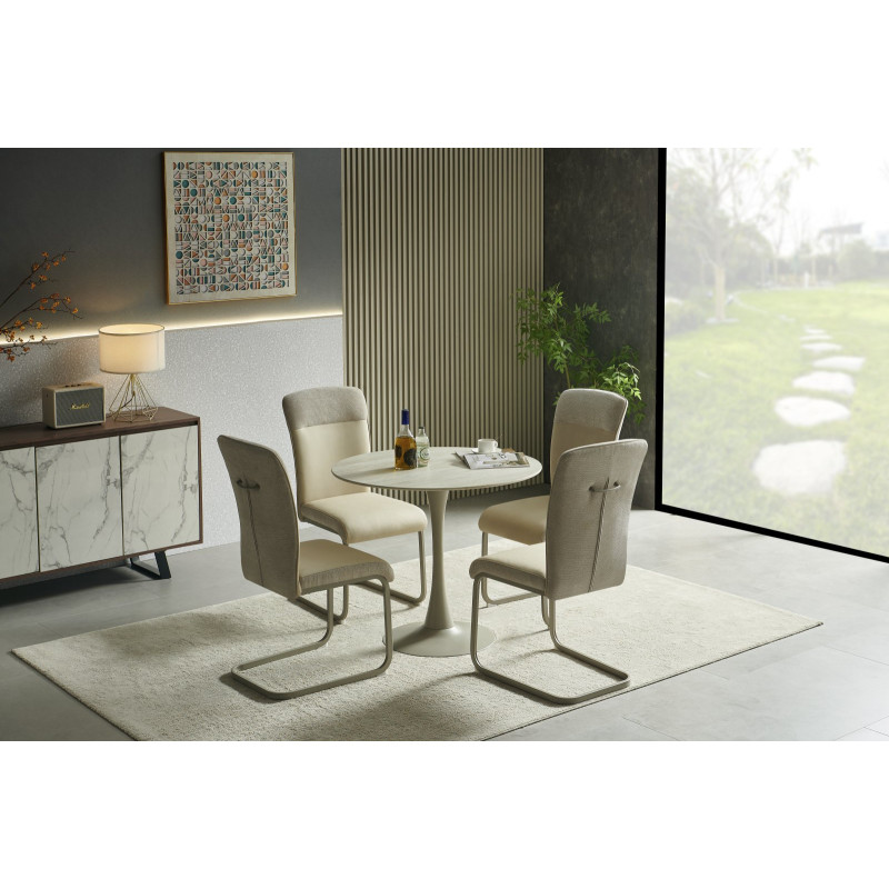 TOLIO stół okrągły, trawertyn/ kaszmir (3p1szt)