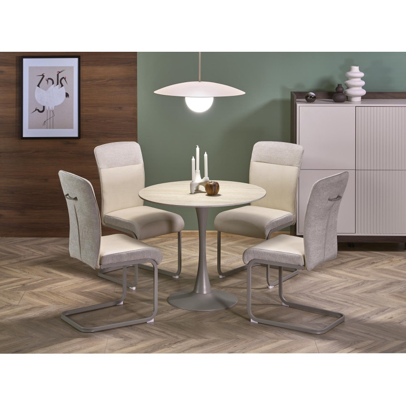 TOLIO stół okrągły, trawertyn/ kaszmir (3p1szt)