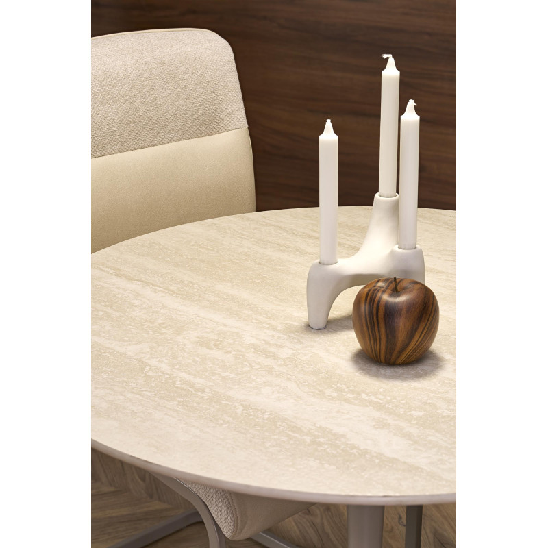 TOLIO stół okrągły, trawertyn/ kaszmir (3p1szt)