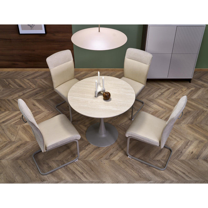 TOLIO stół okrągły, trawertyn/ kaszmir (3p1szt)