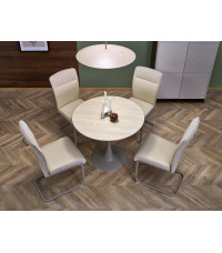 TOLIO stół okrągły, trawertyn/ kaszmir (3p1szt)