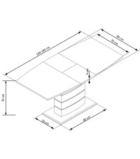 TORONTO stół rokładany biały / dąb złoty