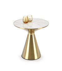 TRIBECA ława biały marmur / złoty (1p1szt)