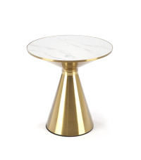 TRIBECA ława biały marmur / złoty (1p1szt)