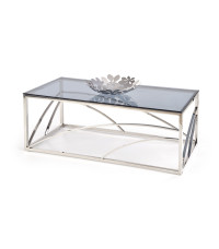 UNIVERSE ława, stelaż - srebrny, szkło - dymiony (1p1szt)