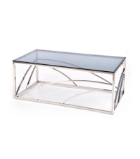 UNIVERSE ława, stelaż - srebrny, szkło - dymiony (1p1szt)