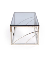 UNIVERSE ława, stelaż - srebrny, szkło - dymiony (1p1szt)