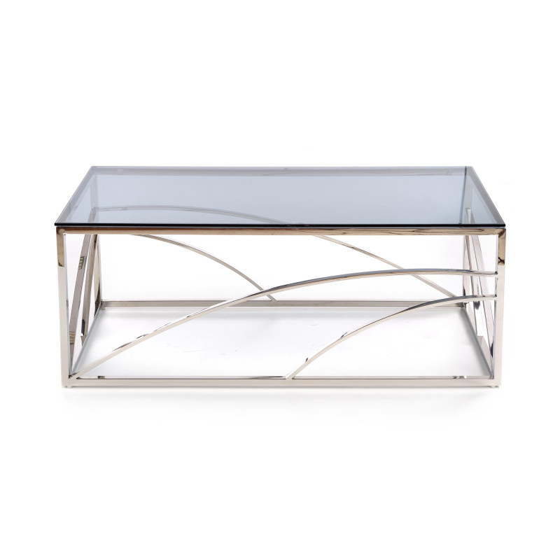 UNIVERSE ława, stelaż - srebrny, szkło - dymiony (1p1szt)