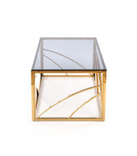 UNIVERSE ława, stelaż - złoty, szkło - dymiony (1p1szt)