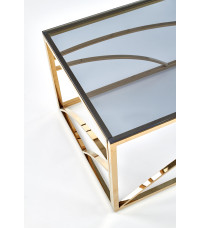 UNIVERSE ława, stelaż - złoty, szkło - dymiony (1p1szt)