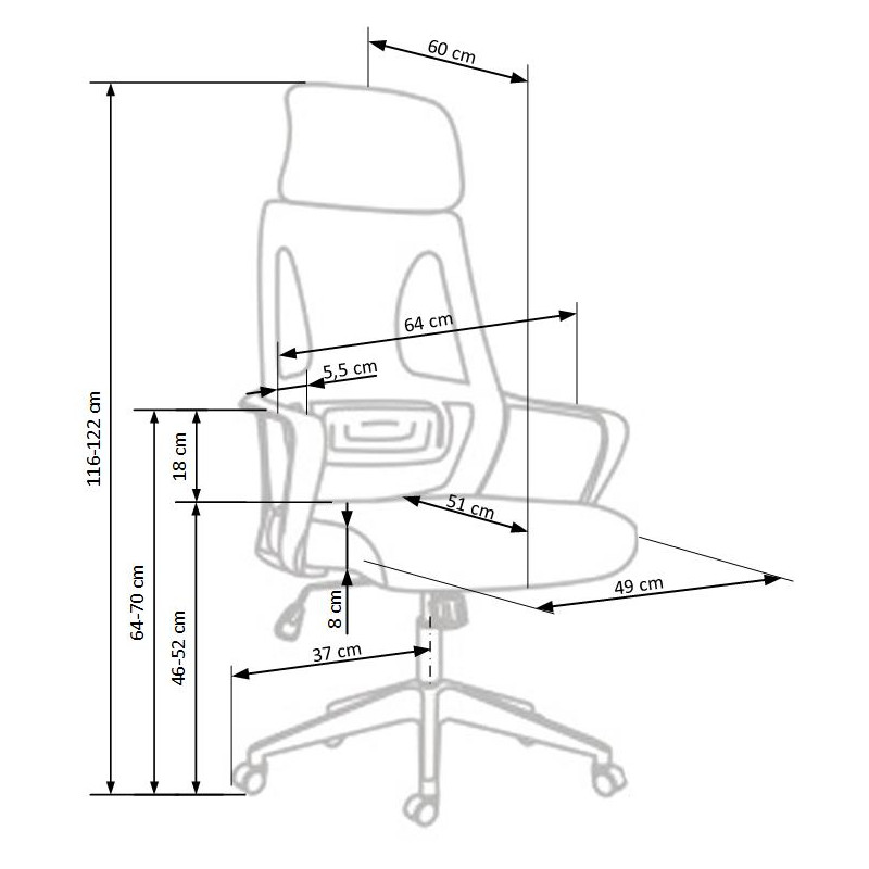 VALDEZ fotel pracowniczy popiel / czarny
