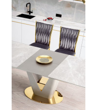 VALENTINO stół rozkładany jasny popiel/złoty (3p1szt)