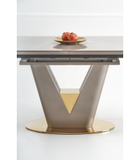 VALENTINO stół rozkładany jasny popiel/złoty (3p1szt)