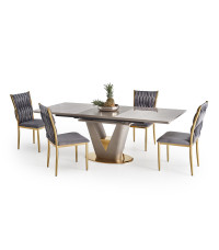 VALENTINO stół rozkładany jasny popiel/złoty (3p1szt)