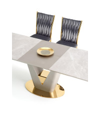 VALENTINO stół rozkładany jasny popiel/złoty (3p1szt)