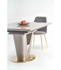 VALENTINO stół rozkładany jasny popiel/złoty (3p1szt)