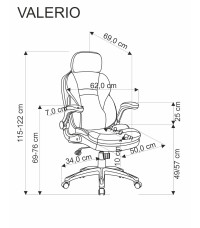 VALERIO fotel gabinetowy czarny / popielaty (1p1szt)