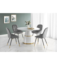 VEGAS stół, blat - biały, noga - biały / złoty (2p1szt)