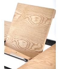 VELDON stół rozkładany, blat - dąb naturalny, nogi - czarny (2p1szt)