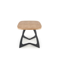 VELDON stół rozkładany, blat - dąb naturalny, nogi - czarny (2p1szt)