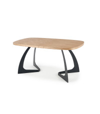 VELDON stół rozkładany, blat - dąb naturalny, nogi - czarny (2p1szt)