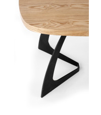 VELDON stół rozkładany, blat - dąb naturalny, nogi - czarny (2p1szt)