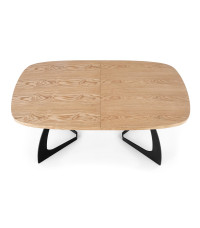 VELDON stół rozkładany, blat - dąb naturalny, nogi - czarny (2p1szt)