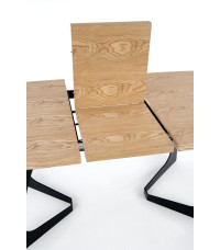 VELDON stół rozkładany, blat - dąb naturalny, nogi - czarny (2p1szt)