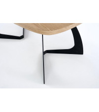 VELDON stół rozkładany, blat - dąb naturalny, nogi - czarny (2p1szt)