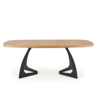 VELDON stół rozkładany, blat - dąb naturalny, nogi - czarny (2p1szt)